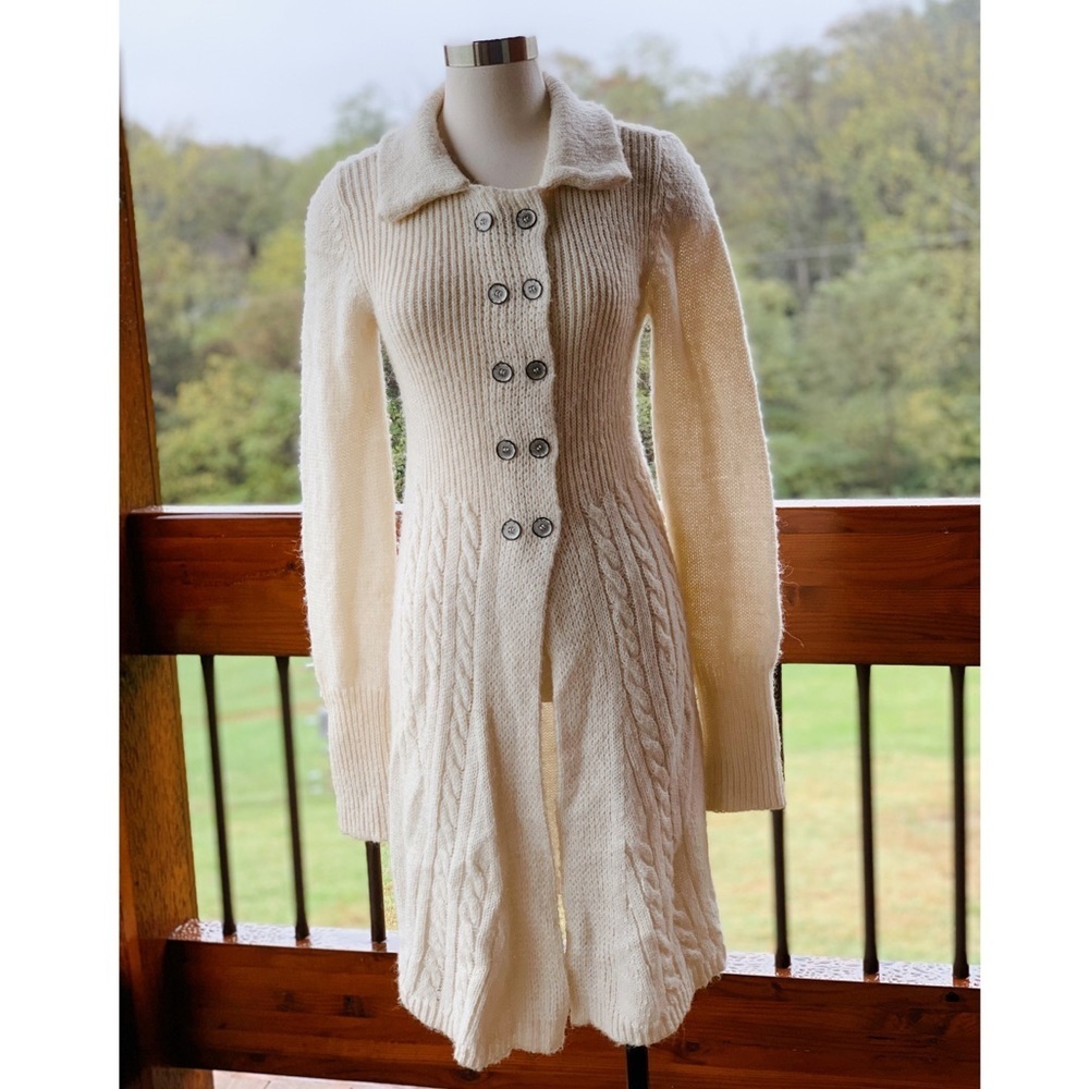 Women's Cream Cardigan Sweater